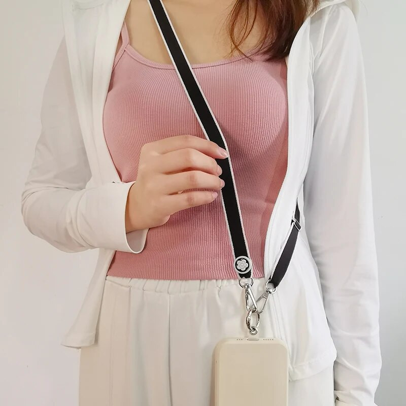 Mobiiltelefoni riputusnööriga fikseeritud kaardiga reguleeritav ristkorpusega universaalne kaelapael väike Xiangfeng Mountain Camellia kaelapael