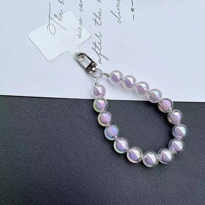 Īsa pērļu aukla Modes Rhinestone kulons kulons mobilā tālruņa aukla Ar rokām austa plaukstas siksniņa aizmugures futrālis pret nozaudēšanu