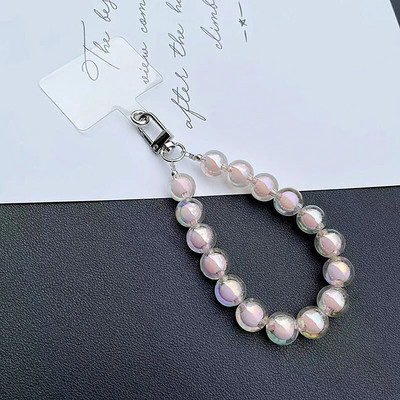 Īsa pērļu aukla Modes Rhinestone kulons kulons mobilā tālruņa aukla Ar rokām austa plaukstas siksniņa aizmugures futrālis pret nozaudēšanu