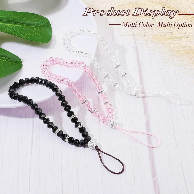 Crystal Beads Anti Lost Phone Strap Phone Jewelry Wrist Lanyard Phone Chain for Women Handmade Jewelry Pending