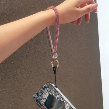 Връзка с воден диамант Връзка за мобилен телефон Дамски луксозен ремък с пълна бормашина Къса каишка за китка Противозагубена ремъчна връв