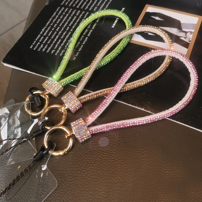 Veeteemantpael Mobiiltelefonipael Naiste luksuslik täispuuriga kaelapael, lühike randmepael, kaotsiminekuvastane pael