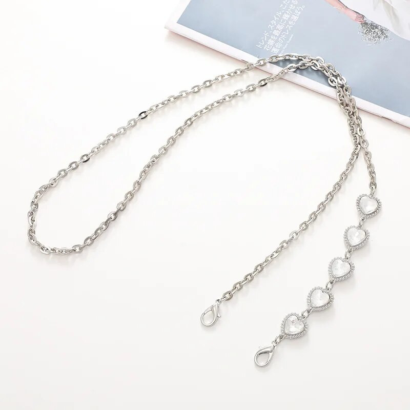 Metallist Bling Diamond 120 cm kaelakee kaelapael iPhone`i jaoks Samsung koti jaoks Käsitsi valmistatud DIY kullast hõbedast rihmatarvikud