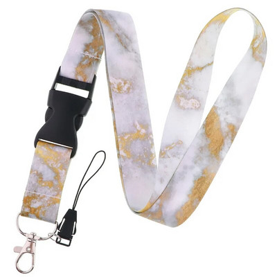 Marmora graudu apdrukāta atslēgu piekariņa aukla atslēgām Kakla siksniņa USB ID kartes turētājs emblēma Atslēgas piekares virve Mobilā tālruņa piederumi