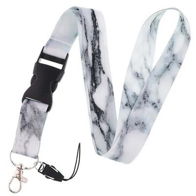 Marmora graudu apdrukāta atslēgu piekariņa aukla atslēgām Kakla siksniņa USB ID kartes turētājs emblēma Atslēgas piekares virve Mobilā tālruņa piederumi