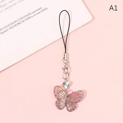 Butterfly Star Cross Y2k Pandantiv Snur pentru telefon pentru fete Curele minimaliste pentru telefon mobil Decor breloc