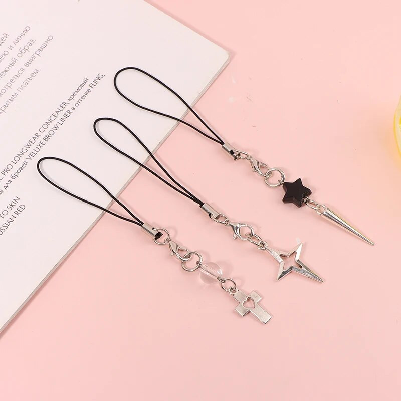 Κρεμαστό κορδόνι τηλεφώνου Butterfly Star Cross Y2k για κορίτσια Μινιμαλιστικά λουριά κινητού τηλεφώνου Διακόσμηση μπρελόκ