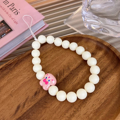 Salda, jauka tulpju ziedi ar pērlītēm mobilā telefona piekariņa siksniņa sievietēm Modes tālruņa ķēde pret pazaudēšanu štrope rotaslietas telefona kulons