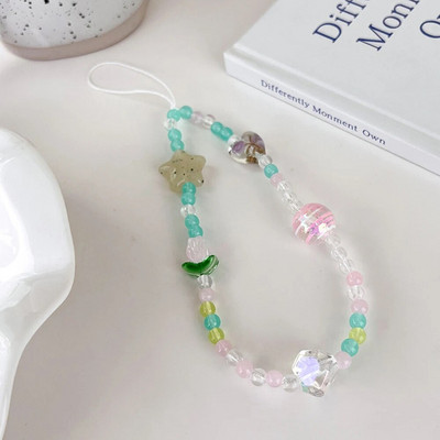 Salda, jauka tulpju ziedi ar pērlītēm mobilā telefona piekariņa siksniņa sievietēm Modes tālruņa ķēde pret pazaudēšanu štrope rotaslietas telefona kulons