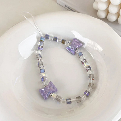 Salda, jauka tulpju ziedi ar pērlītēm mobilā telefona piekariņa siksniņa sievietēm Modes tālruņa ķēde pret pazaudēšanu štrope rotaslietas telefona kulons