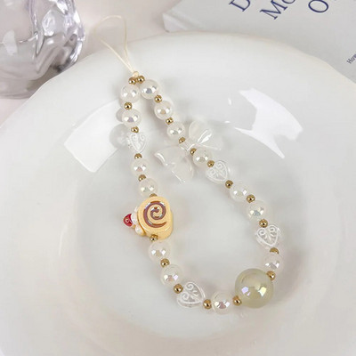 Salda, jauka tulpju ziedi ar pērlītēm mobilā telefona piekariņa siksniņa sievietēm Modes tālruņa ķēde pret pazaudēšanu štrope rotaslietas telefona kulons