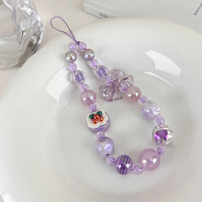 Salda, jauka tulpju ziedi ar pērlītēm mobilā telefona piekariņa siksniņa sievietēm Modes tālruņa ķēde pret pazaudēšanu štrope rotaslietas telefona kulons