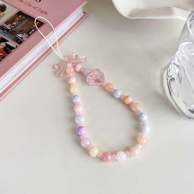 Salda, jauka tulpju ziedi ar pērlītēm mobilā telefona piekariņa siksniņa sievietēm Modes tālruņa ķēde pret pazaudēšanu štrope rotaslietas telefona kulons