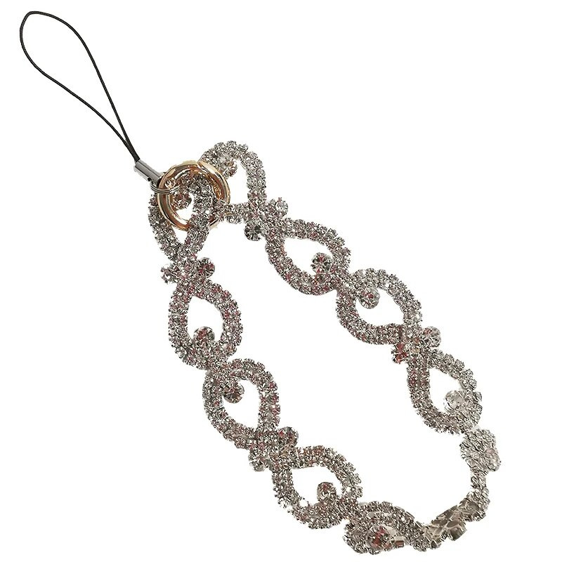 Kratki luksuzni prsten sa kamenčićima Remen za ručni zglob Uzica za mobilni telefon Izdubljena prijenosna lančić Univerzalna torbica za telefon Uzica protiv gubitka