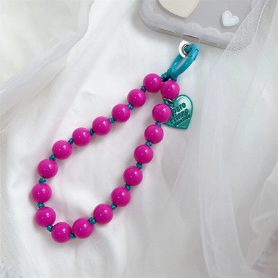 Uzica za telefon Kratka narukvica Ljubavno srce Ručno izrađena narukvica s perlama Privjesak Uzica Široka narukvica Uzica protiv gubitka