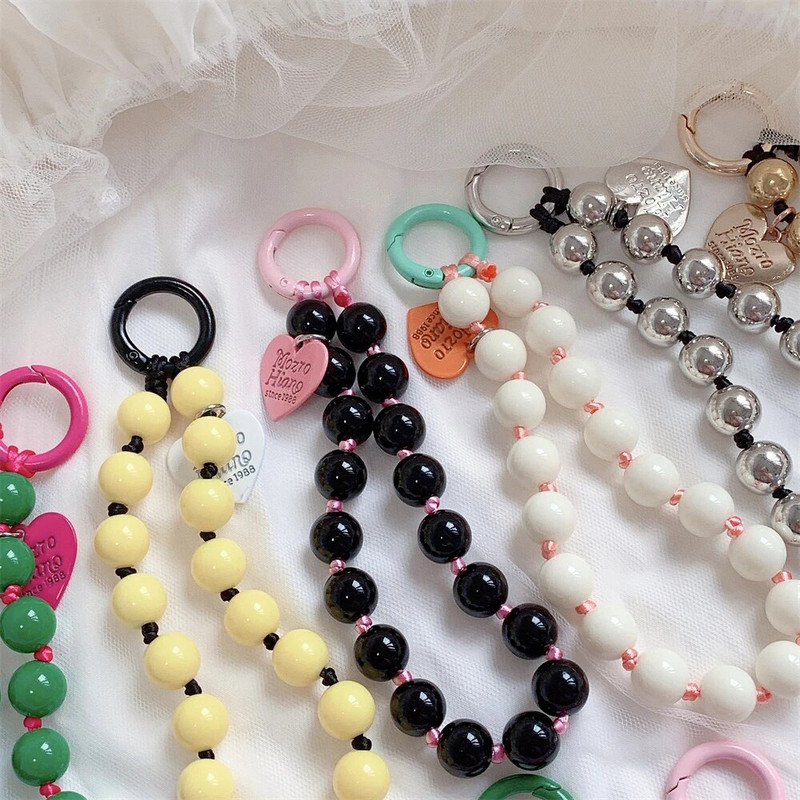 Uzica za telefon Kratka narukvica Ljubavno srce Ručno izrađena narukvica s perlama Privjesak Uzica Široka narukvica Uzica protiv gubitka