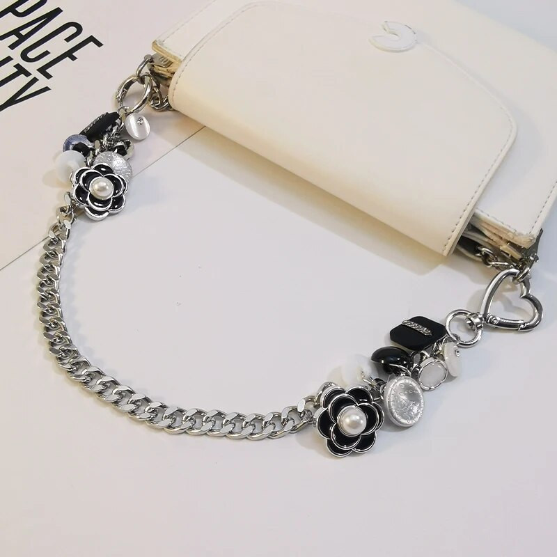 Mobilā tālruņa aukla īsa metāla sieviešu pārnēsājama ķēdes soma Dekoratīva ķēdes poga rotaslietas tālrunis Universāls pret pazaudēšanas štrope