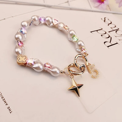 Kristallhelmestega ripatsümbris Universaalne kaotsiminekuvastane kaelapael Värv Love Pearl kaelapael Mobiiltelefonipael Käsipael Käsitsi valmistatud