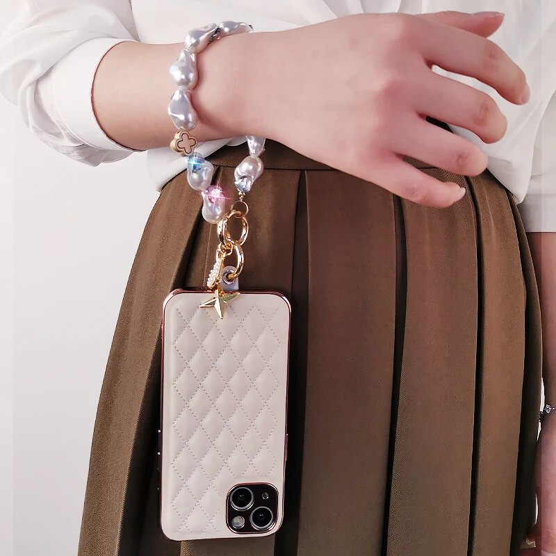 Kristallhelmestega ripatsümbris Universaalne kaotsiminekuvastane kaelapael Värv Love Pearl kaelapael Mobiiltelefonipael Käsipael Käsitsi valmistatud