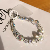 Īsas krāsas dimanta plaukstas rokassprādze Luksusa kristāla akmens kulons mobilā tālruņa aukla Ūdens dimanta kulonu futrālis pret zudumiem