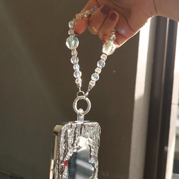 Κοντό έγχρωμο βραχιόλι καρπού με διαμάντι Πολυτελές κρεμαστό κρυστάλλινο πέτρινο μενταγιόν κινητό τηλέφωνο Κορδόνι νερού Διαμαντένιο κρεμαστό θήκη Antiloss Lanyard