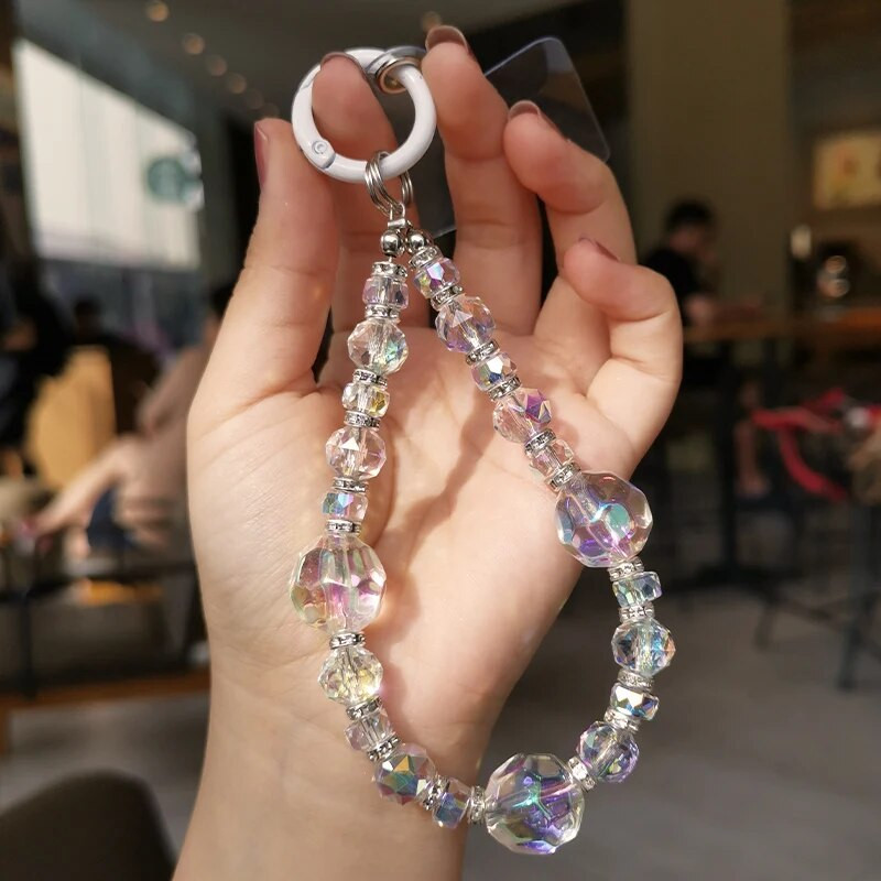 Īsas krāsas dimanta plaukstas rokassprādze Luksusa kristāla akmens kulons mobilā tālruņa aukla Ūdens dimanta kulonu futrālis pret zudumiem