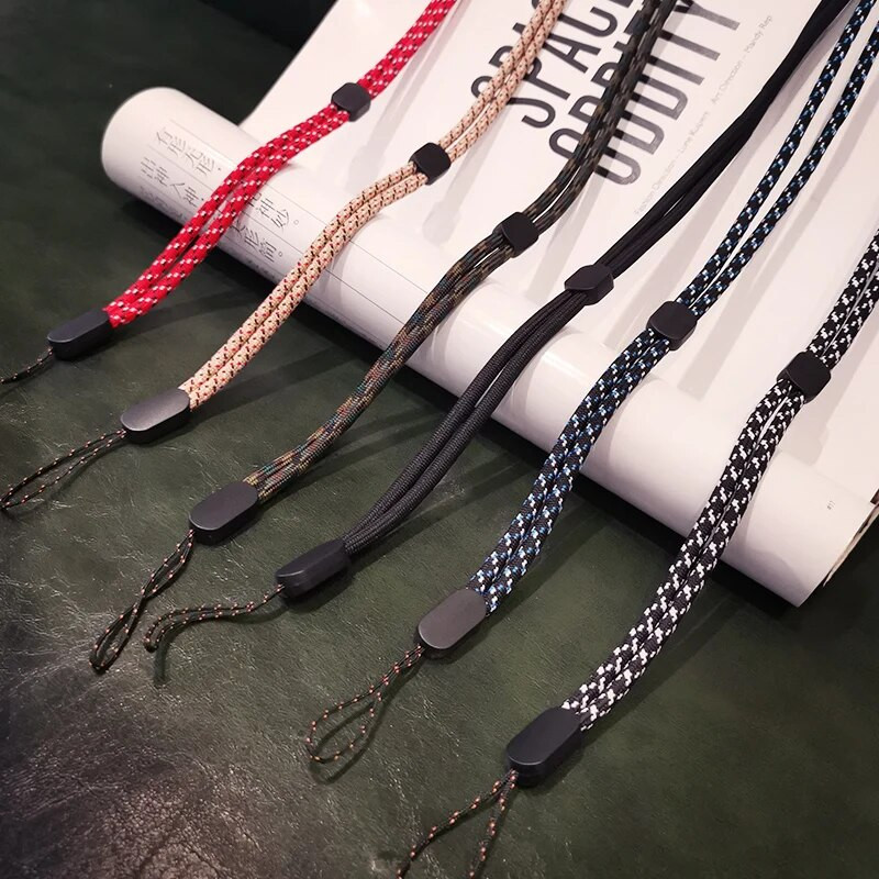 Garas un īsas pīts tālruņa auklas kaklarotas rokas siksniņa Iphone Huawei Redmi Xiaomi Samsung Camera GoPro stīgu turētājiem