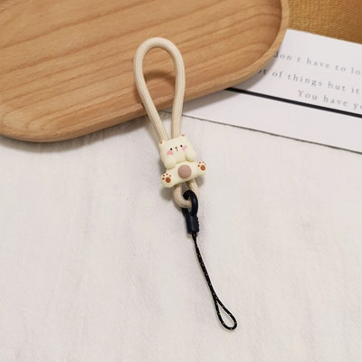 Bež privjesak medvjed boje marelice Privjesak protiv pada Kratki stilski prsten, kopča, privjesak, slatkiš, cvijet, remen za prste, uže za mobitel