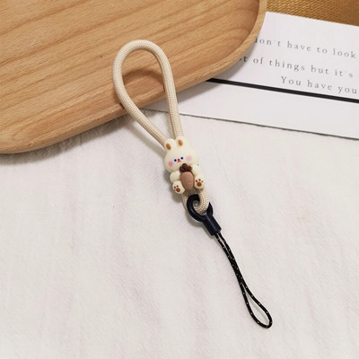 Bež privjesak medvjed boje marelice Privjesak protiv pada Kratki stilski prsten, kopča, privjesak, slatkiš, cvijet, remen za prste, uže za mobitel