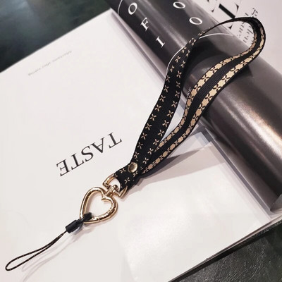 Vienkārša mobilā tālruņa aukla, īsa, sirds formas plaukstas virve pret nozaudēšanu, universāls mobilā tālruņa štrope, aproce, atslēgu piekariņa austiņu futrālis