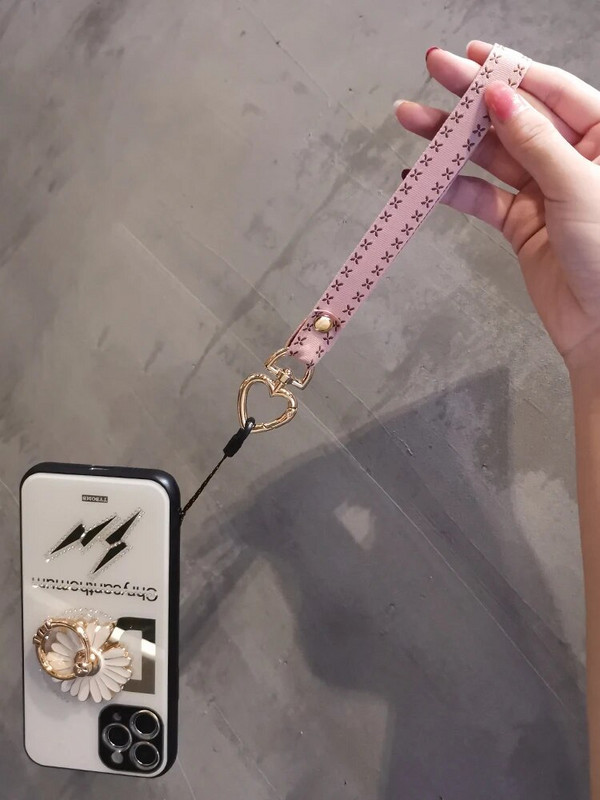 Vienkārša mobilā tālruņa aukla, īsa, sirds formas plaukstas virve pret nozaudēšanu, universāls mobilā tālruņa štrope, aproce, atslēgu piekariņa austiņu futrālis