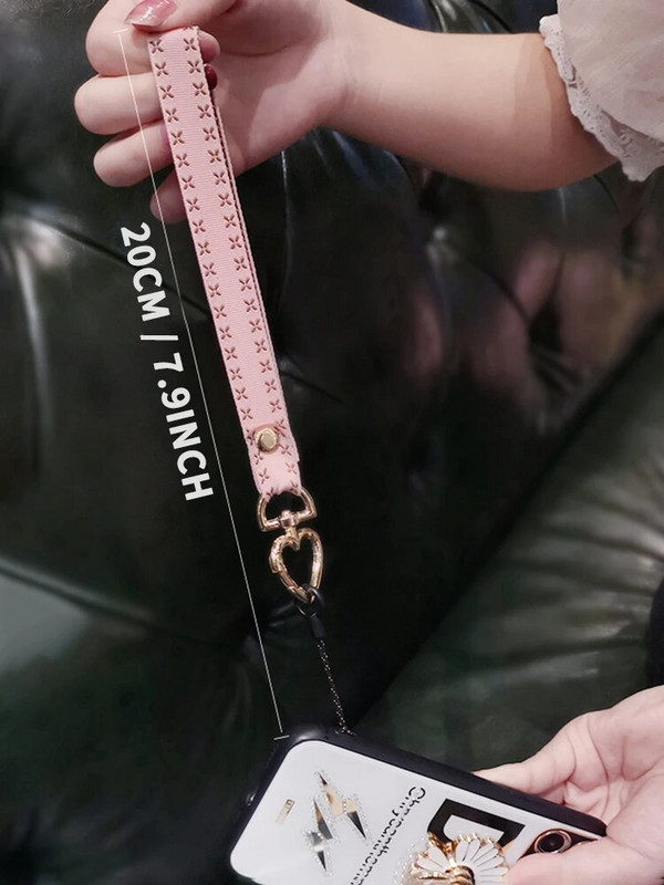 Vienkārša mobilā tālruņa aukla, īsa, sirds formas plaukstas virve pret nozaudēšanu, universāls mobilā tālruņa štrope, aproce, atslēgu piekariņa austiņu futrālis