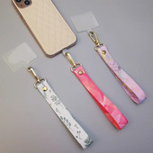 Mobilā tālruņa aukla īsa plaukstas platjoslas zem mobilā tālruņa futrālis Universāls klipsis pret nozaudēšanu, radoša retro raksta aukla