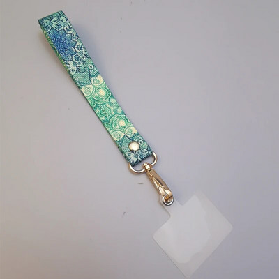 Mobilā tālruņa aukla īsa plaukstas platjoslas zem mobilā tālruņa futrālis Universāls klipsis pret nozaudēšanu, radoša retro raksta aukla