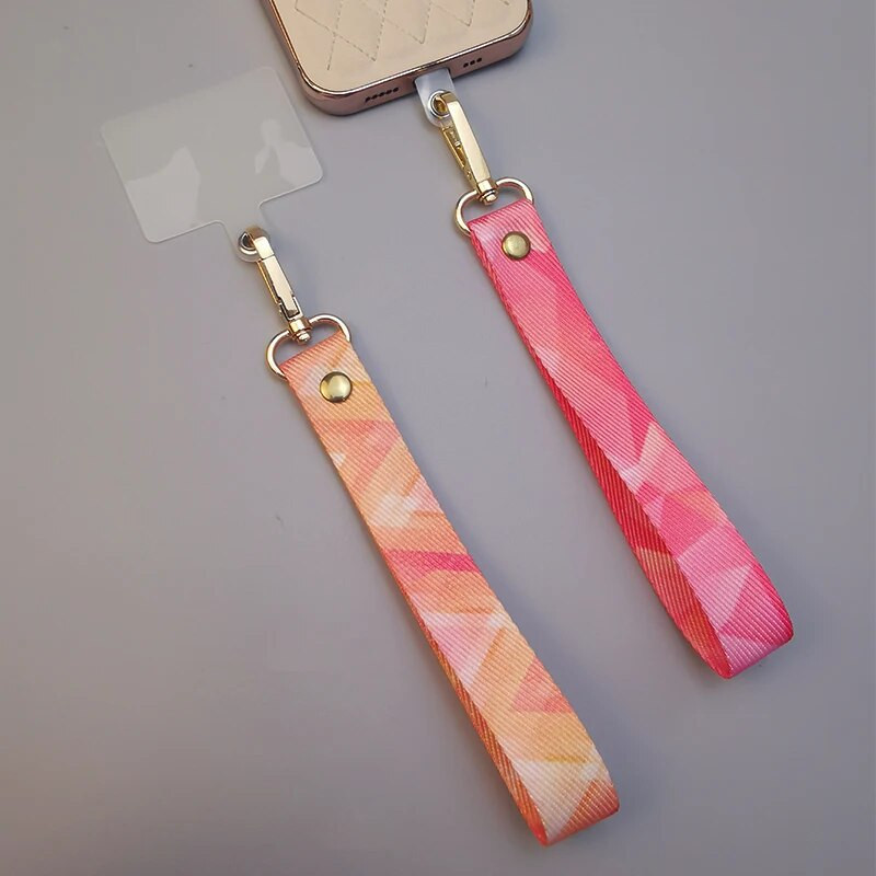 Mobilā tālruņa aukla īsa plaukstas platjoslas zem mobilā tālruņa futrālis Universāls klipsis pret nozaudēšanu, radoša retro raksta aukla