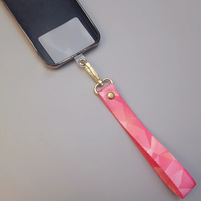 Mobilā tālruņa aukla īsa plaukstas platjoslas zem mobilā tālruņa futrālis Universāls klipsis pret nozaudēšanu, radoša retro raksta aukla