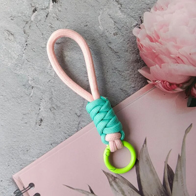 Breloc cu șnur împletit creativ pentru husa telefonului femeilor, curea de frânghie cu nod pierdut, breloc pentru mașină, accesorii bricolaj, breloc de modă