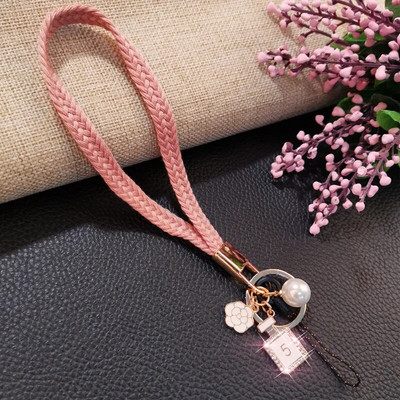 Huawei mobilā tālruņa aukla īsa iPhone 13, ar rokām austa maza smaržu kulons Xiaomi Samsung Oppo mobilā tālruņa kameras atslēgu ķēde