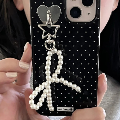 Корейски Y2K Bowknot Beaded Phone Pendant Chain Charm for iPhone Accessories Girl Sweet Star Lanyard Висящо въже Гривна Каишка