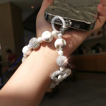 Κινητό Τηλέφωνο Κορδόνι Καρπού Κοντό νερό Διαμαντένια Μπάλα με κούφια Love Full Diamond Bead μενταγιόν Universal Sling Anti Loss Strap