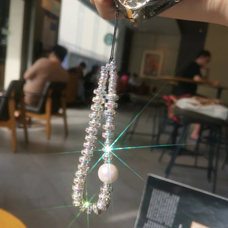 Κοντό μεγάλο μαργαριτάρι βραχιόλι γυναικείο κρεμαστό κόσμημα με πολύτιμους λίθους κινητού τηλεφώνου Κορδόνι καρπού ζιργκόν πίσω Κορδόνι κατά της απώλειας