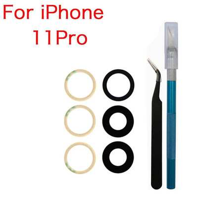 Zamjena staklene leće stražnje kamere s ljepilom i alatom za popravak za iPhone X XR XS 11 12 13 Mini Pro Max