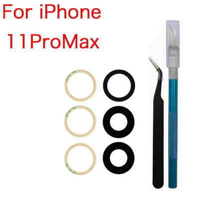 Zamjena staklene leće stražnje kamere s ljepilom i alatom za popravak za iPhone X XR XS 11 12 13 Mini Pro Max