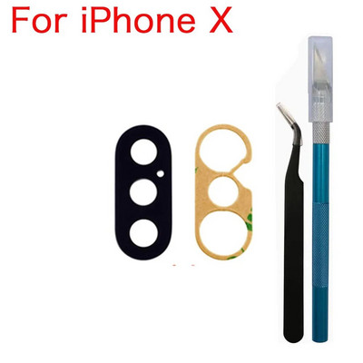 Zamjena staklene leće stražnje kamere s ljepilom i alatom za popravak za iPhone X XR XS 11 12 13 Mini Pro Max