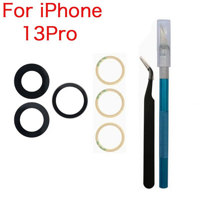 Zamjena staklene leće stražnje kamere s ljepilom i alatom za popravak za iPhone X XR XS 11 12 13 Mini Pro Max