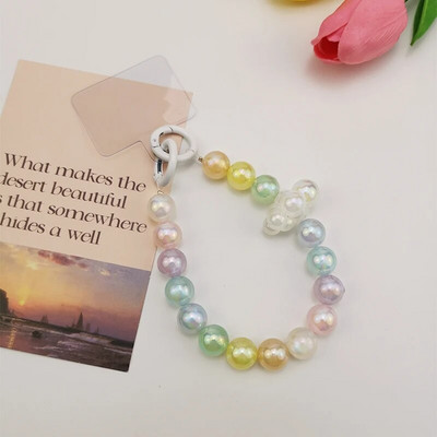 Kratki prijenosni lanac Manual Bead Cloud Šarene okrugle perle Privjesak Univerzalna torbica za telefon Anti-gubitak Remen za mobilni telefon Traka