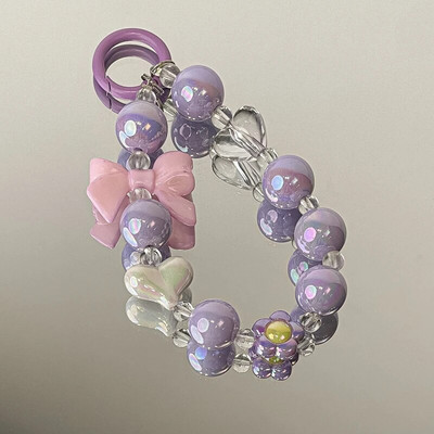 Korejski slatki cvjetni mašni za telefonsku vrpcu za ručni zglob Ženski ručni lanac, kratki Anti-lost za iPhone 15 Dodaci