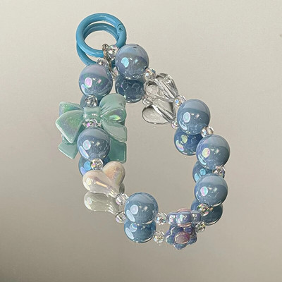 Korejski slatki cvjetni mašni za telefonsku vrpcu za ručni zglob Ženski ručni lanac, kratki Anti-lost za iPhone 15 Dodaci