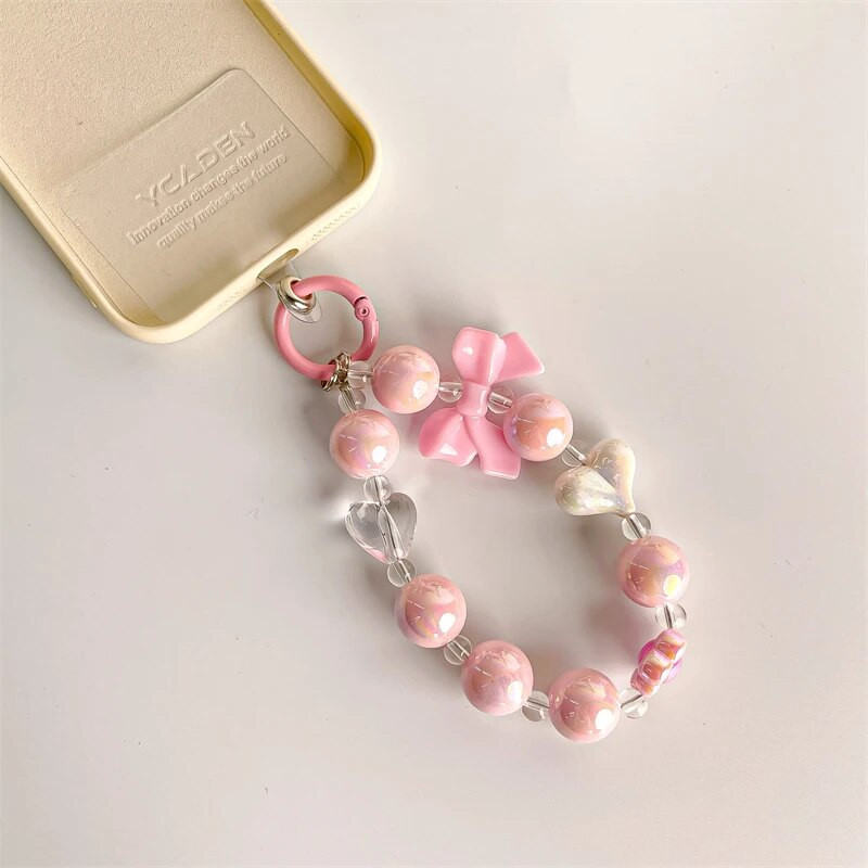 Korejski slatki cvjetni mašni za telefonsku vrpcu za ručni zglob Ženski ručni lanac, kratki Anti-lost za iPhone 15 Dodaci