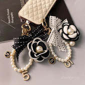 Maza smaržīga ziedu loka pērļu rokassprādze Mobilā tālruņa aukla Sieviešu pārnēsājams piekarināms tālrunis Universāls Pret Loss Štrope